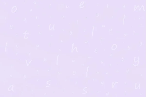 Blado fioletowe tło z rozproszonymi literami. Litery alfabetu angielskiego — Zdjęcie stockowe