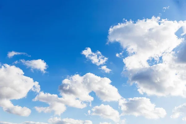 Sky with white clouds. Beautiful sky background, copy space