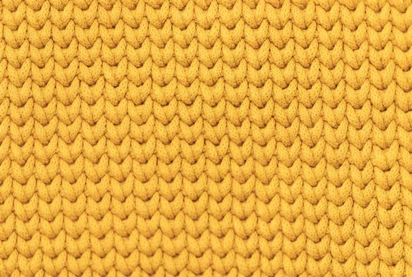 Yellow Mustard Color Knitted Fabric Soft Texture Background — Stock Photo, Image