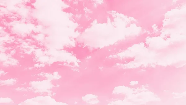 Sfondo Cielo Rosa Con Morbide Nuvole Bianche Delicate Ricevuto Romantico — Foto Stock