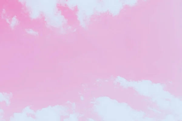 Pink Sky Background Soft Delicate White Clouds Copy Space — 스톡 사진