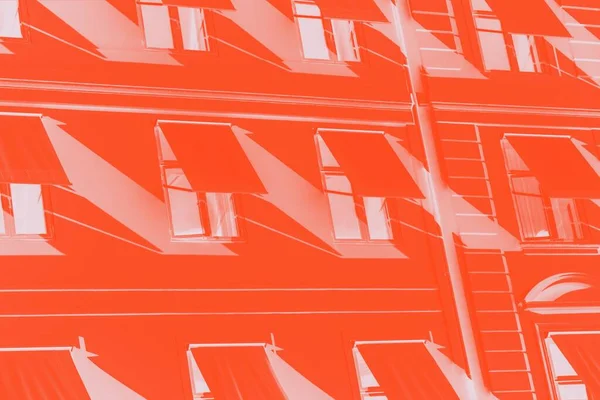 Windows Shutters Pattern Orange Lush Lava Color Toned — Stock Photo, Image