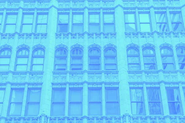 Красивые Окна Подробности Филадельфия Штат Пенсильвания Сша Синий Градиент Тонированный — стоковое фото