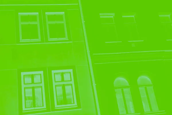 Vivid Green Wall Light Windows Fragment Details Toned Photo — Stock Photo, Image