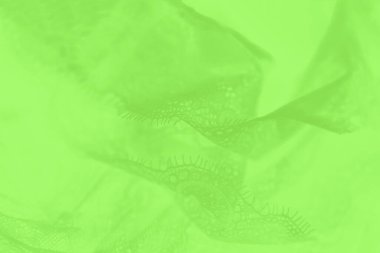 Açık yeşil arka plan, güzel dantel iç çamaşırı. Akan kumaş