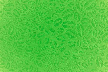 Kahve çekirdekleri desenli parlak yeşil eski püskü bir geçmişi var.