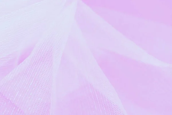 Weißer Netzstoff Auf Rosa Hintergrund Kopierraum Abstrakter Verschwommener Hintergrund — Stockfoto