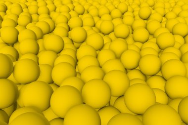 3D render duvar sarı dostum topları set arka plan