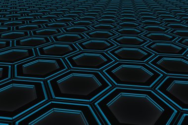 Parlayan altıgenler yapılan endüstriyel arka plan