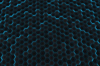 Parlayan altıgenler yapılan endüstriyel arka plan