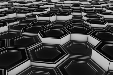 Parlayan altıgenler yapılan endüstriyel arka plan