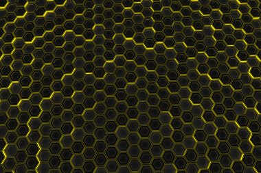 Parlayan altıgenler yapılan endüstriyel arka plan