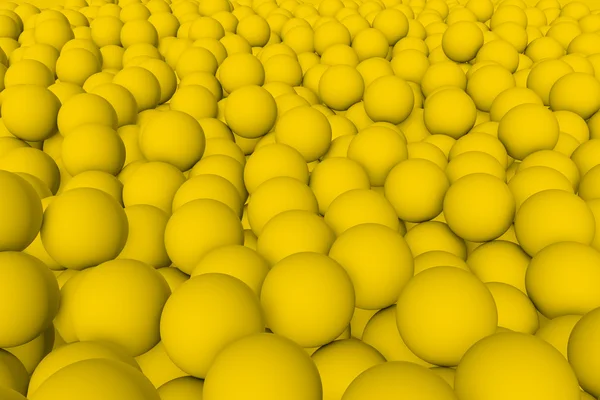 3d pared de renderizado de bolas de mate amarillo conjunto de fondo — Foto de Stock