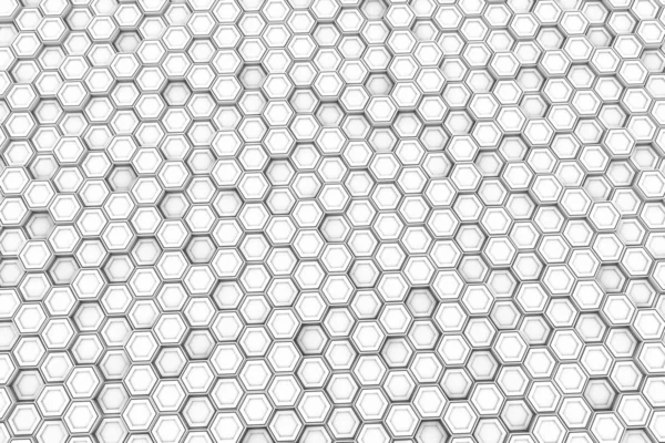 Fondo abstracto hecho de hexágonos blancos, pared de hexágonos — Foto de Stock