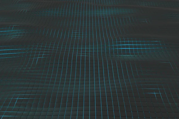 光る背景の黒のキューブの波状 — ストック写真