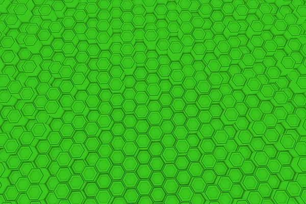 Abstrakter Hintergrund aus grünen Sechsecken, Wand aus Sechsecken — Stockfoto
