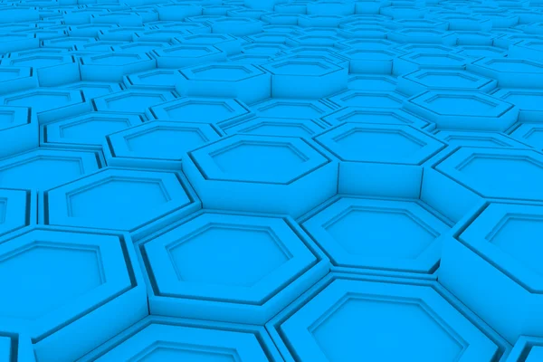 Abstract background made of light blue hexagons, wall of hexagon — Stock Photo, Image