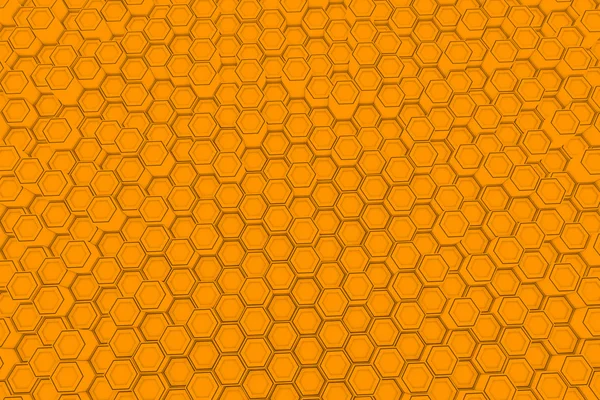 Abstract background made of orange hexagons, wall of hexagons — Stock Photo, Image