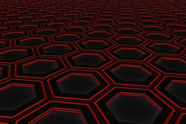 Parlayan altıgenler yapılan endüstriyel arka plan