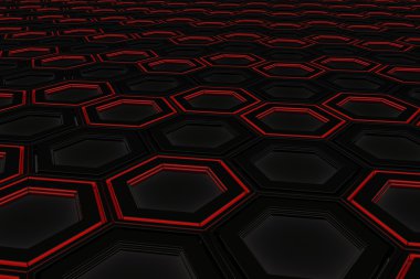 Parlayan altıgenler yapılan endüstriyel arka plan