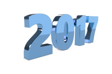 Yeni 2017 yılı metal rakamlar gölge zemin üzerinde duran