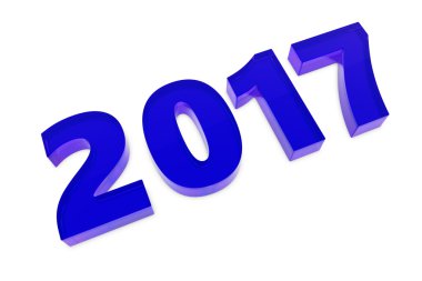 Yeni 2017 yılı rakamları ile gölge yerde yatarken cam