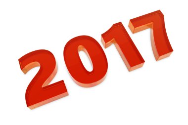 Yeni 2017 yılı rakamları ile gölge yerde yatarken cam