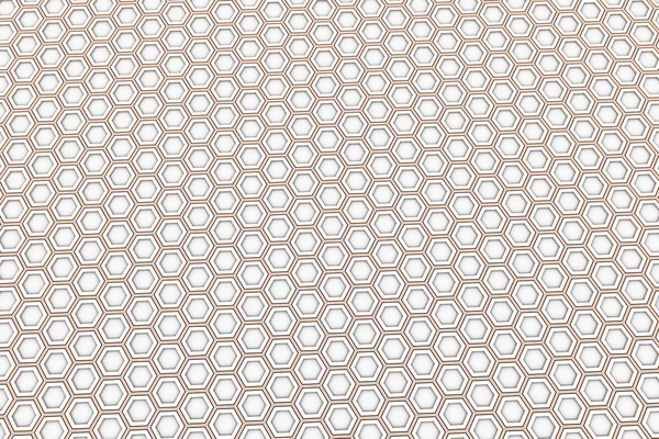 Fundo abstrato feito de hexágonos brancos com lados brilhantes alaranjados — Fotografia de Stock