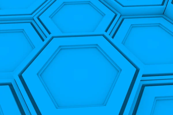 Abstracte achtergrond gemaakt van licht blauw zeshoeken, muur van zeshoek — Stockfoto