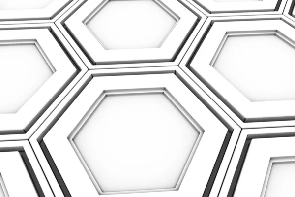 Abstrakter Hintergrund aus Sechsecken weiß, Wand aus Sechsecken — Stockfoto