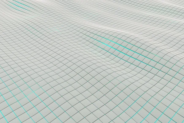 Dalgalı yüzeyi beyaz küpleri parlayan arka plan ile yapılmış — Stok fotoğraf