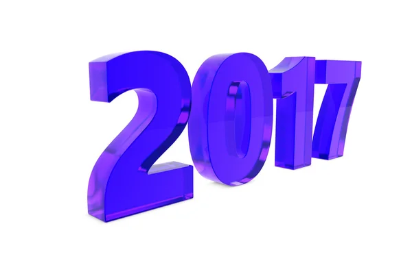 Yeni 2017 yılı rakamları ile gölge yerde yatarken cam — Stok fotoğraf
