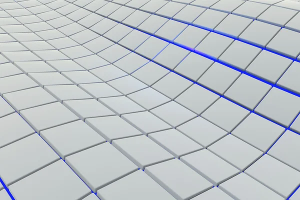 Surface ondulée faite de cubes blancs avec fond lumineux — Photo