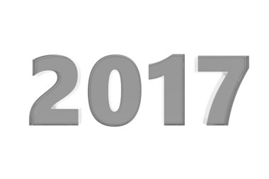 Yeni 2017 yılı rakamları ile gölge yerde yatarken cam 