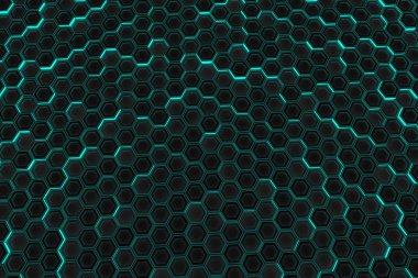 Parlayan altıgenler yapılan endüstriyel arka plan