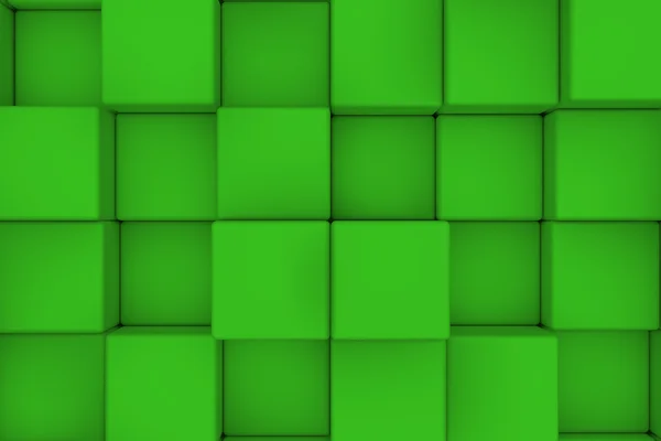 Parete di cubi verdi. Sfondo astratto — Foto Stock