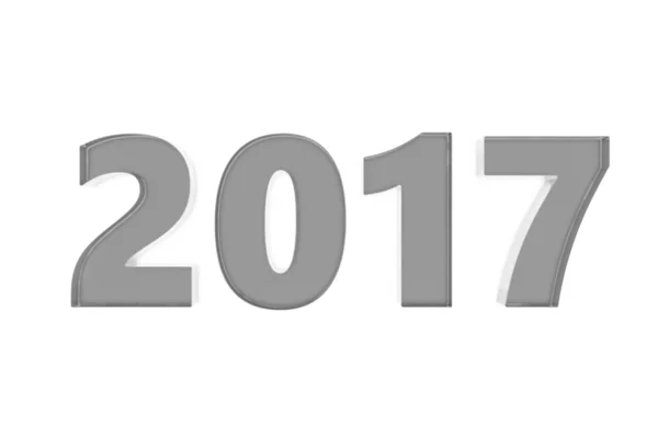 Nowy rok 2017 szkło liczby leżącej na podłodze z cieniem — Zdjęcie stockowe
