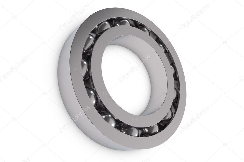 Metal ball bearing isolated on white