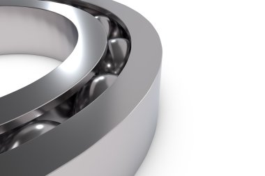 Metal üzerinde beyaz izole rulman