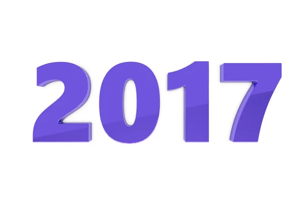 Yeni 2017 yılı rakamları ile gölge yerde yatarken metal — Stok fotoğraf