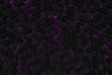 Parlayan altıgenler yapılan endüstriyel arka plan