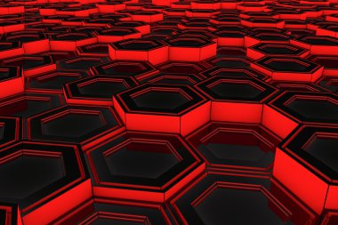 Parlayan altıgenler yapılan endüstriyel arka plan