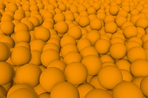 3d pared de renderizado de bolas de mate naranja conjunto de fondo — Foto de Stock