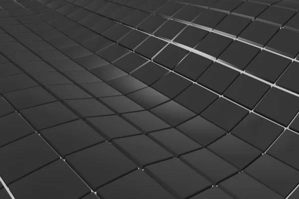 Wavy surface made of black cubes with glowing background — Stock Photo, Image