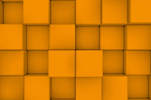Muur van Oranje kubussen. Abstracte achtergrond — Stockfoto