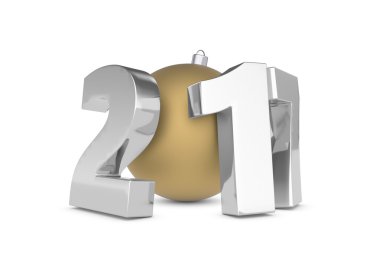 Yeni 2017 yılı rakamları altın dekorasyon topu ile metal