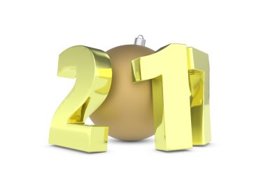 Yeni 2017 yılı rakamları altın dekorasyon topu ile metal