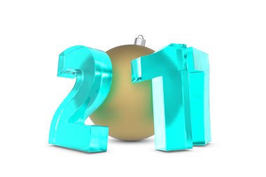 Yeni 2017 yılı rakamları altın dekorasyon topu ile cam