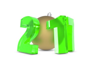 Yeni 2017 yılı rakamları altın dekorasyon topu ile cam