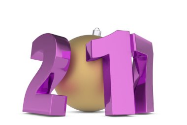 Yeni 2017 yılı rakamları altın dekorasyon topu ile metal